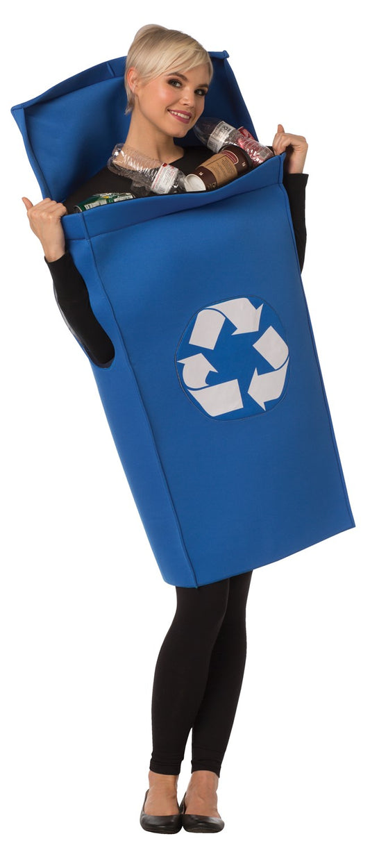 Blue Recycling Trash Bin Halloween Costume, Adult One Size