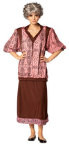 Golden Granny Strong Halloween Costume with Wig, Adult Size S-M