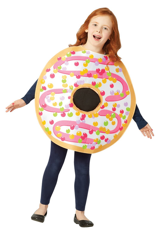 White Frosted Donut Costume, Child Size 7-10