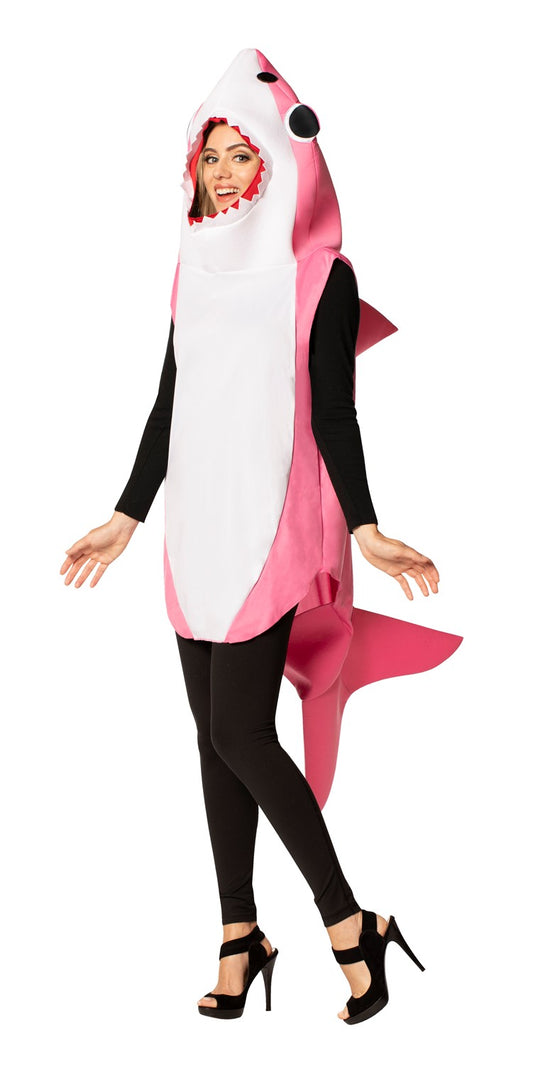Pink Shark Costume Lightweight, Adult Sizes S-M