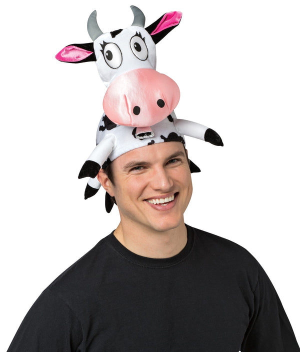 Funny White and Black Cow Hat, Adult