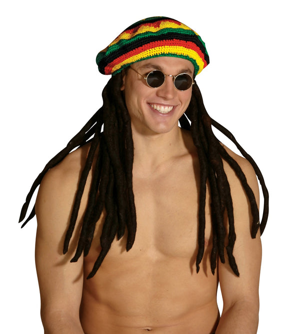 The Original Rasta Tam with Dreadlocks Hat, Adult One Size