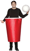 Red Beer Pong Cup Costume, Adult One Size