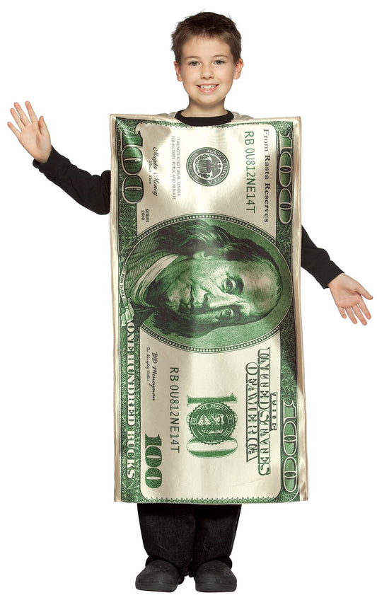 $100 Bill Costume, Child Size 7-10
