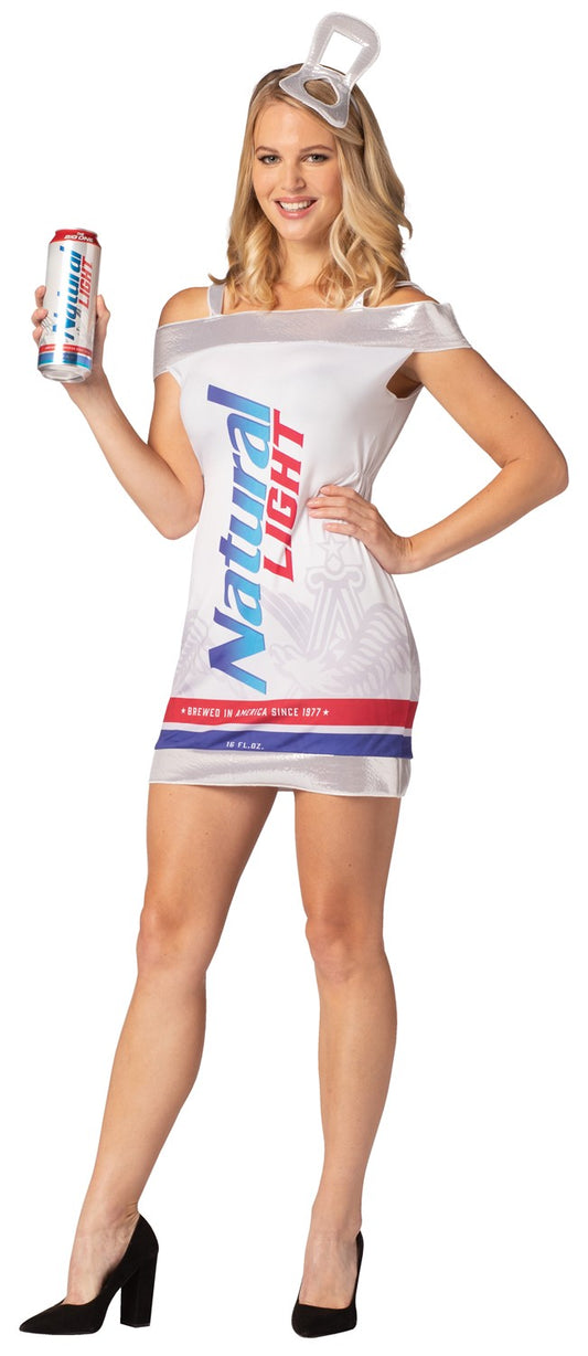 Natural Light Beer Can Dress Costume, Women's Sizes M-L