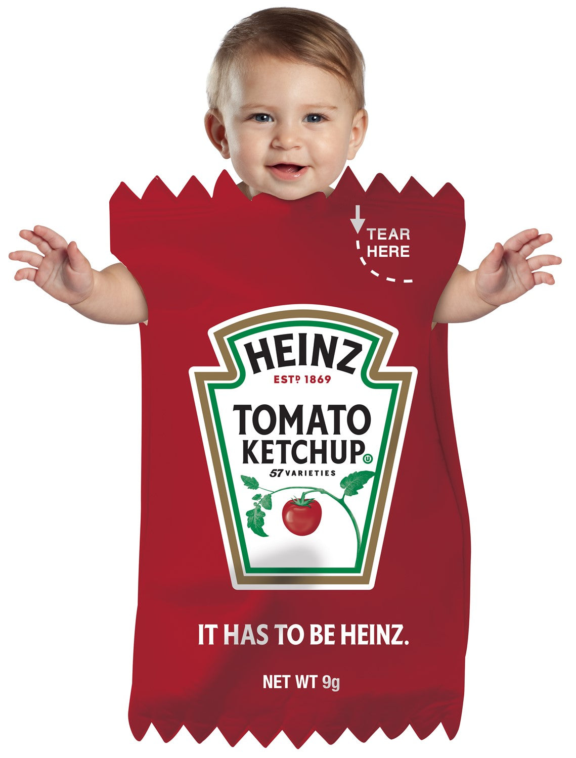Kraft Heinz Tomato Ketchup Packet Bunting Halloween Costume, Baby Size 3-9 month