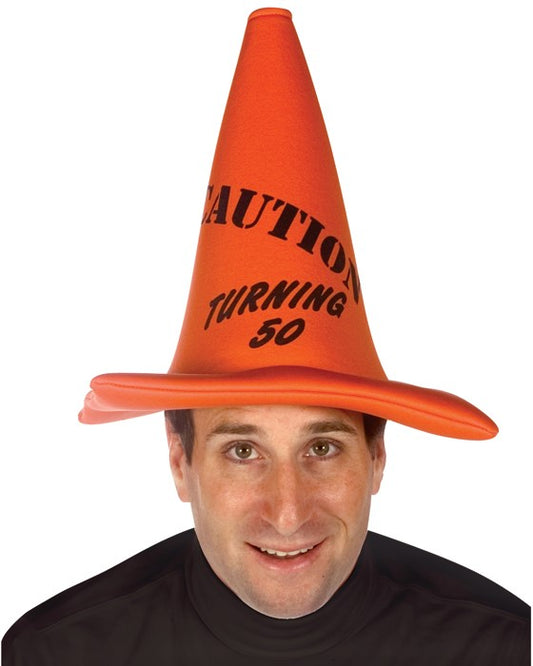 Turning 50 Cone Birthday Hat, Adult One Size