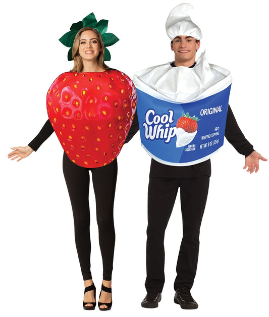 Cool Whip & Strawberry Couples Costume, Adult One Size