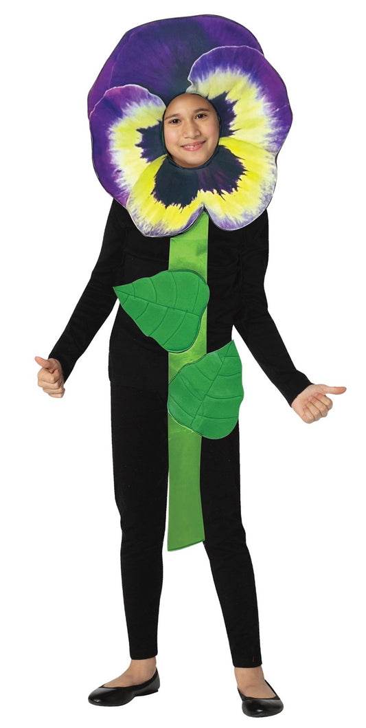 Purple Pansy Flower Costume, Child Size 7-10