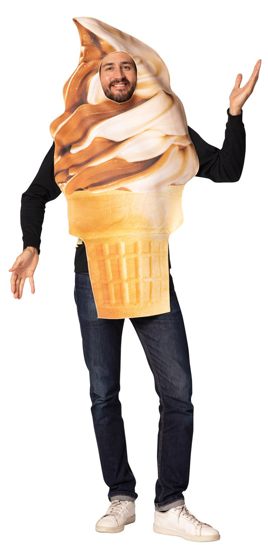 Get Real Soft Serve Ice Cream Cone Costume, Adult One Size