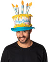 Yellow, Blue and White Birthday Cake Hat Costume, Adult One Size