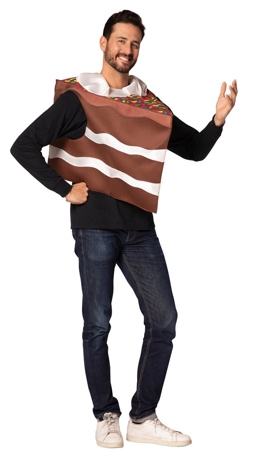 Slice of Chocolate Birthday Cake Costume, Adult One Size