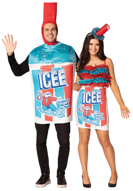 ICEE Tunic & ICEE Swirl Dress Couples Costume, Adult One Size & Women's Size 4-8