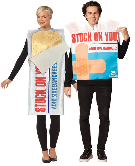 Stuck on You Bandage & Bandage Box Couples Costume, Adult One Size