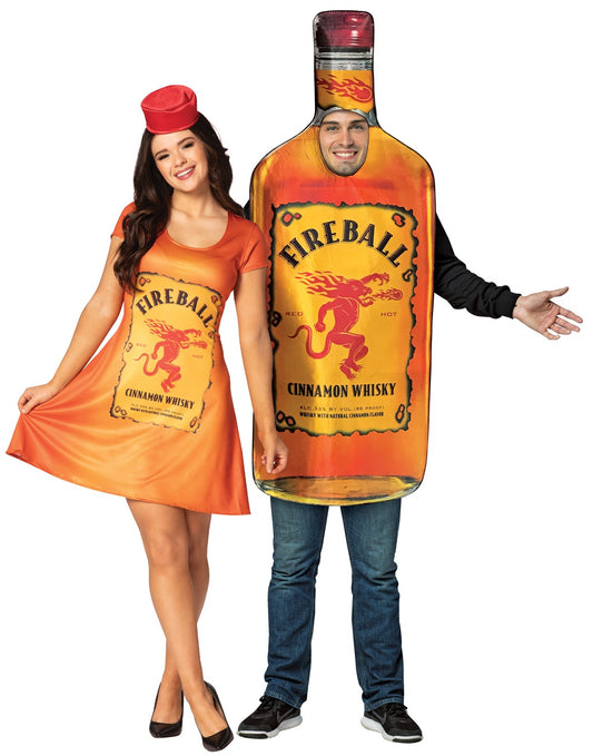 Fireball Bottle & Fireball Skater Dress, Adult One Size & Women's Size M-L