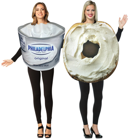 Bagel & Cream Cheese & Kraft Philadelphia Cream Cheese Couples Costume, One Size