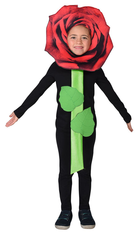Red Rose Flower Costume, Child Size 3-6