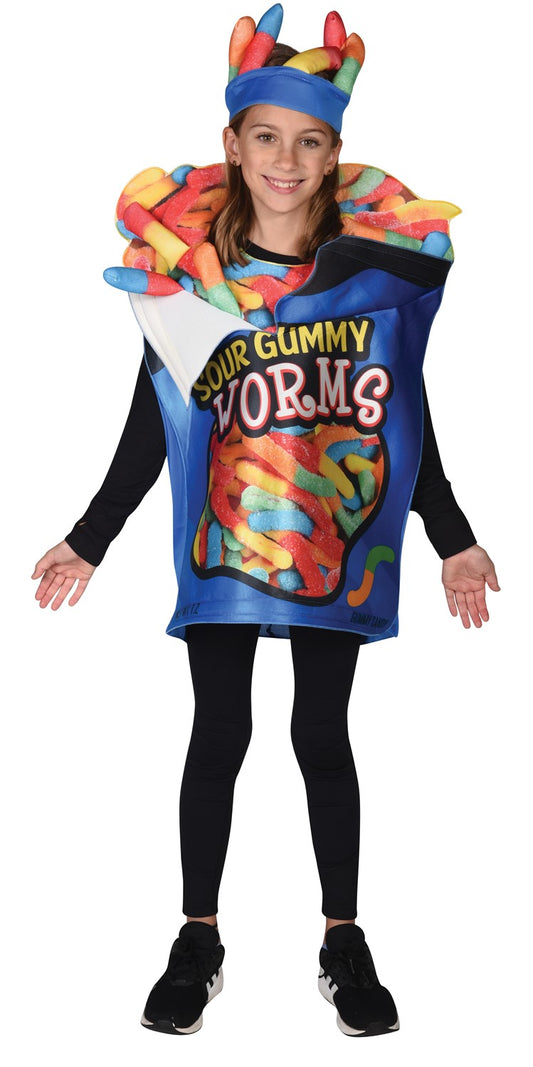 Sour Gummy Worms Costume, Child Size 7-10