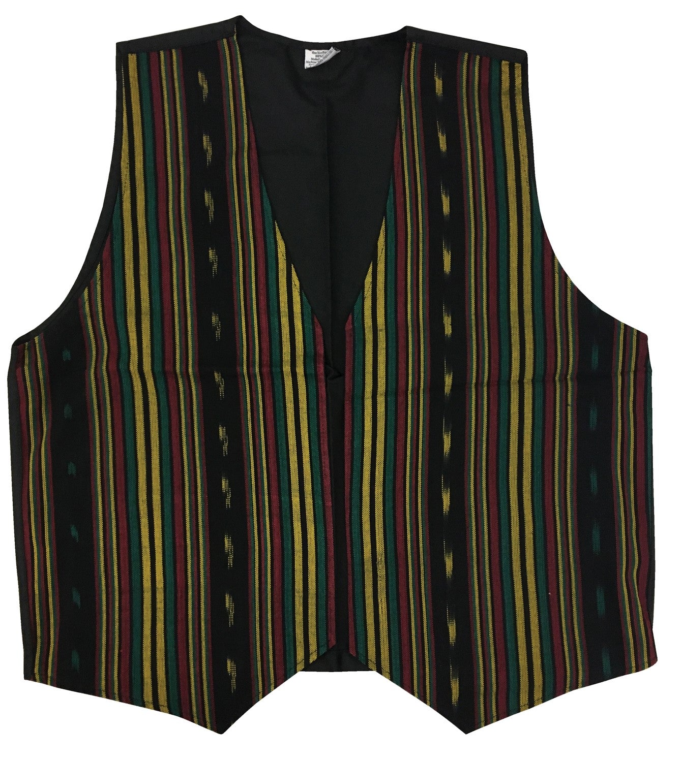 Rasta Reggae Vest, One Size, Black, Green, Red, Yellow