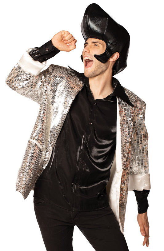 King of Rock-n-Roll Comic Pompadour Wig, Black Poly-Foam