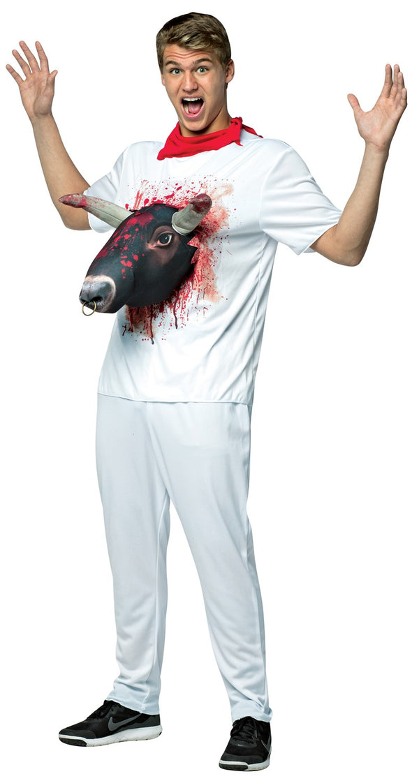 3D Attacks! Exploding Running of the Bulls Shirt with Red Scarf