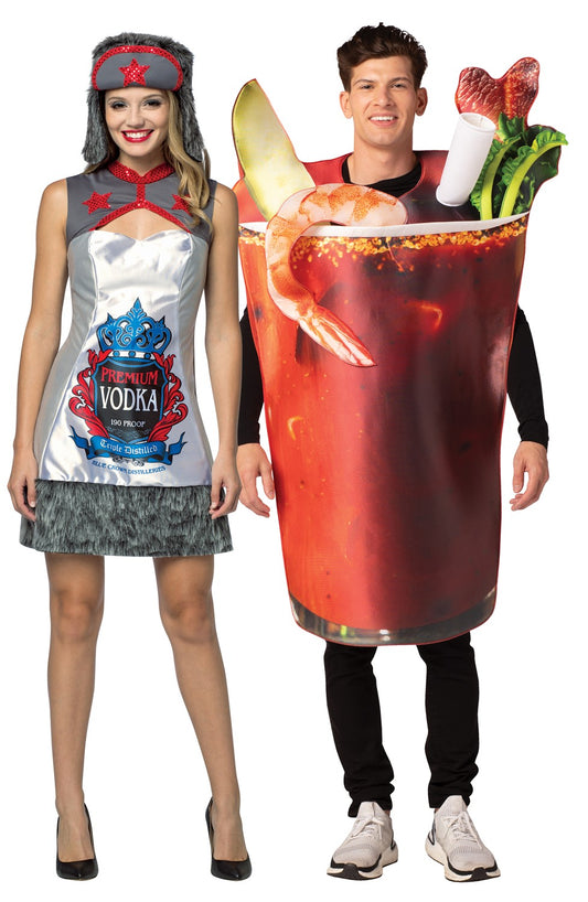 Spicy Tomato Juice Cocktail & Vodka Dress Size M-L Couple Halloween Costume
