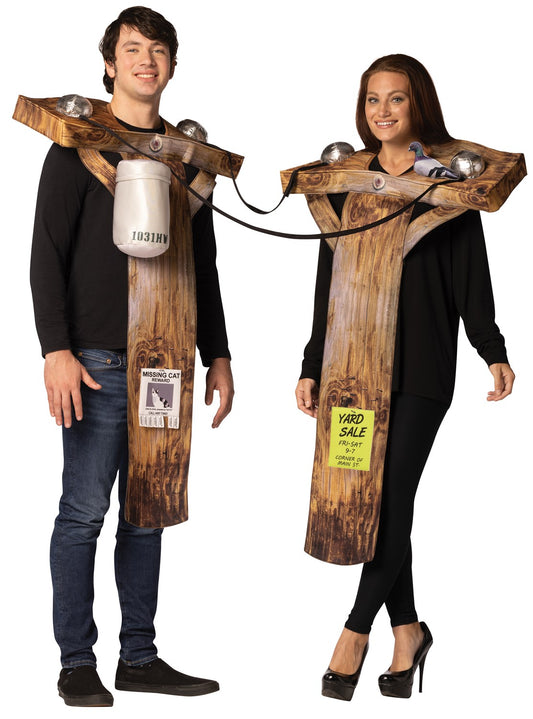 Electric Utility Poles Couples Halloween Costume, Adult One Size