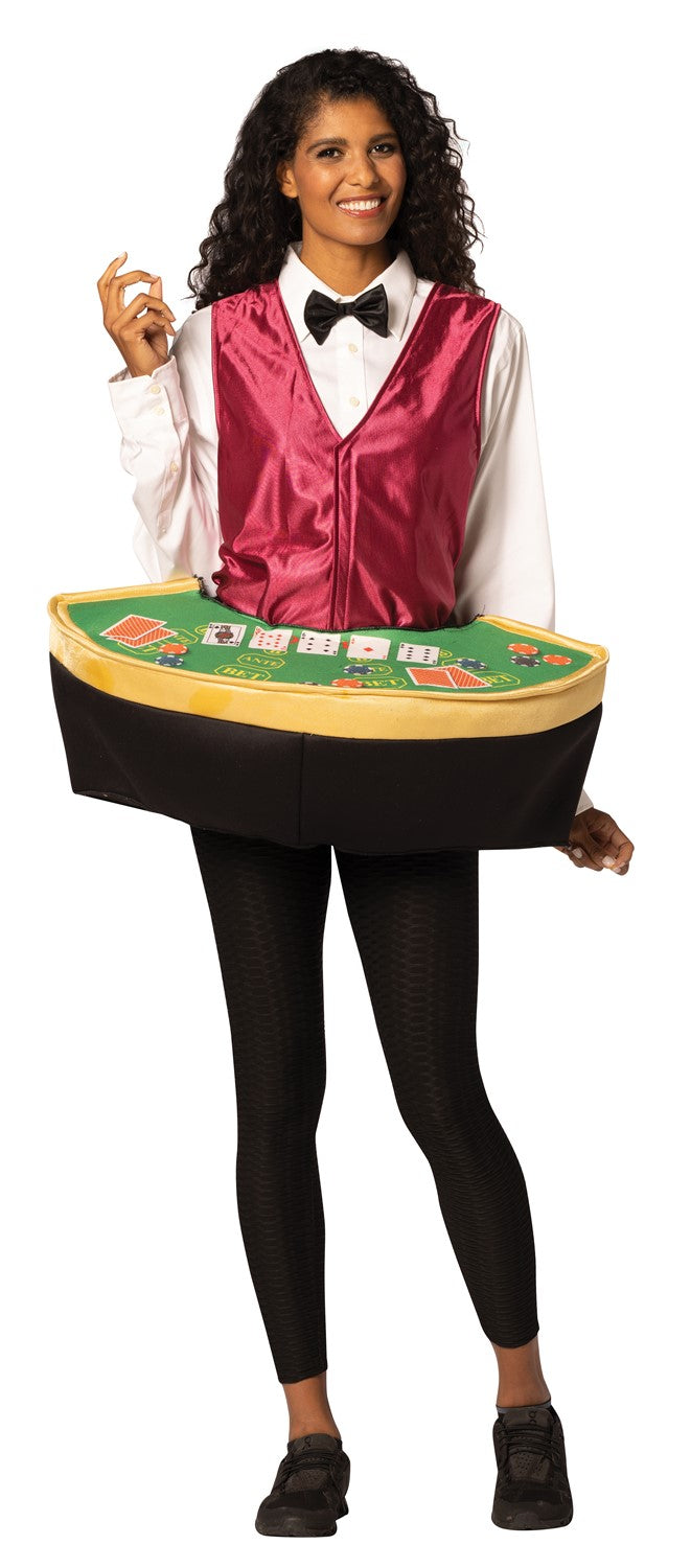 Poker Dealer w. Table Halloween Costume, Adult One Size