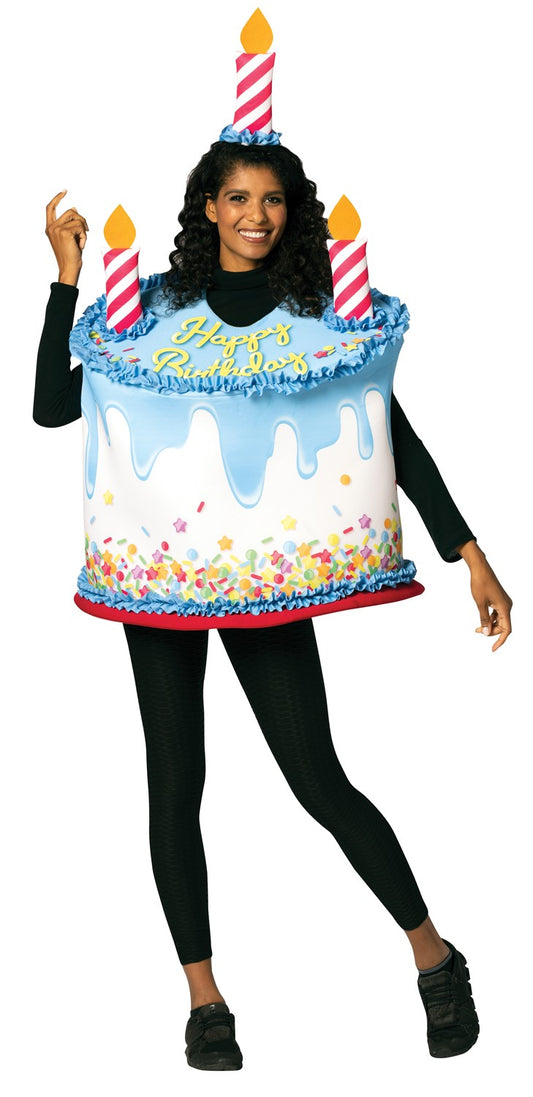 Happy Birthday Confetti Cake with Candles Party Halloween Costume, Adult