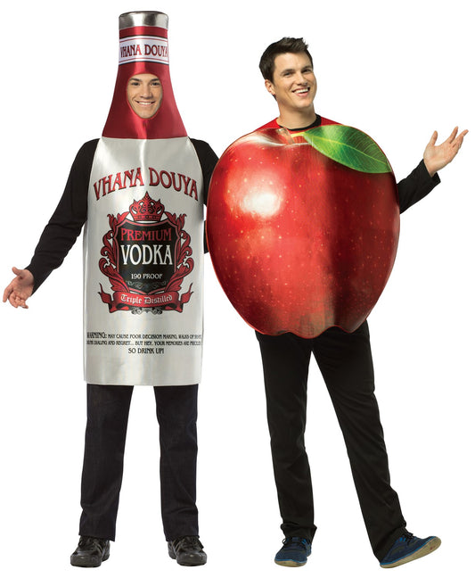 Apple-tini Get Real Apple & Vodka Couples Halloween Costume, Adult One Size