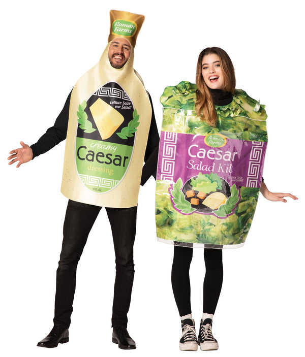 Caesar Salad Bag & Caesar Dressing Couples Halloween Costume, Adult One Size