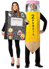 Composition Notebook & Pencil Couples Halloween Costume, Adult One Size