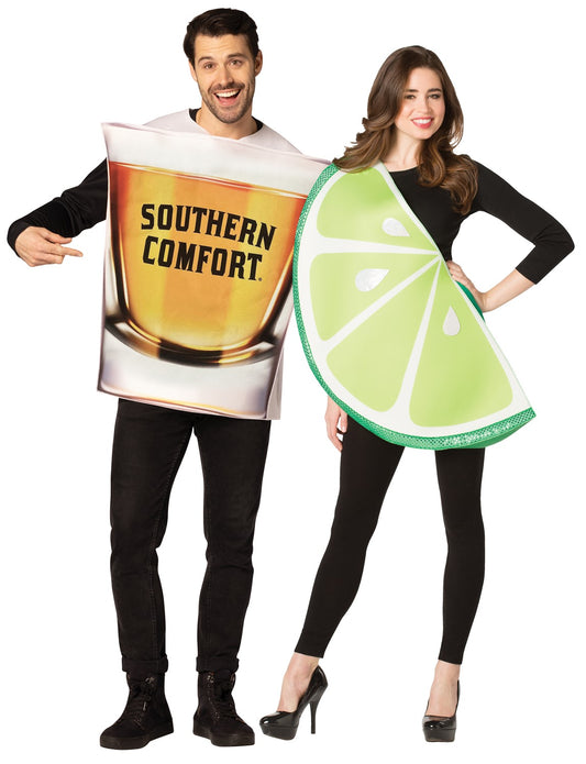 Southern Comfort Shot Glass and Lime Slice Couple Costume, Adult One Size