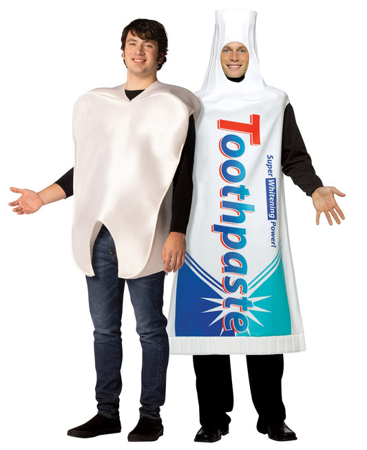 Tooth and Toothpaste Halloween Couple Costumes, Adult One Size