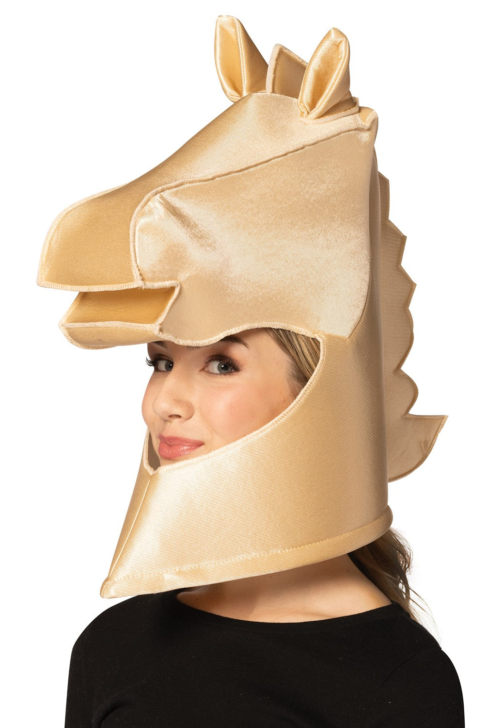 Ultimate Deluxe Beige Knight Chess Headpiece Mask, Adult One Size