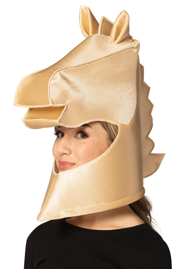 Ultimate Deluxe Beige Knight Chess Headpiece Mask, Adult One Size