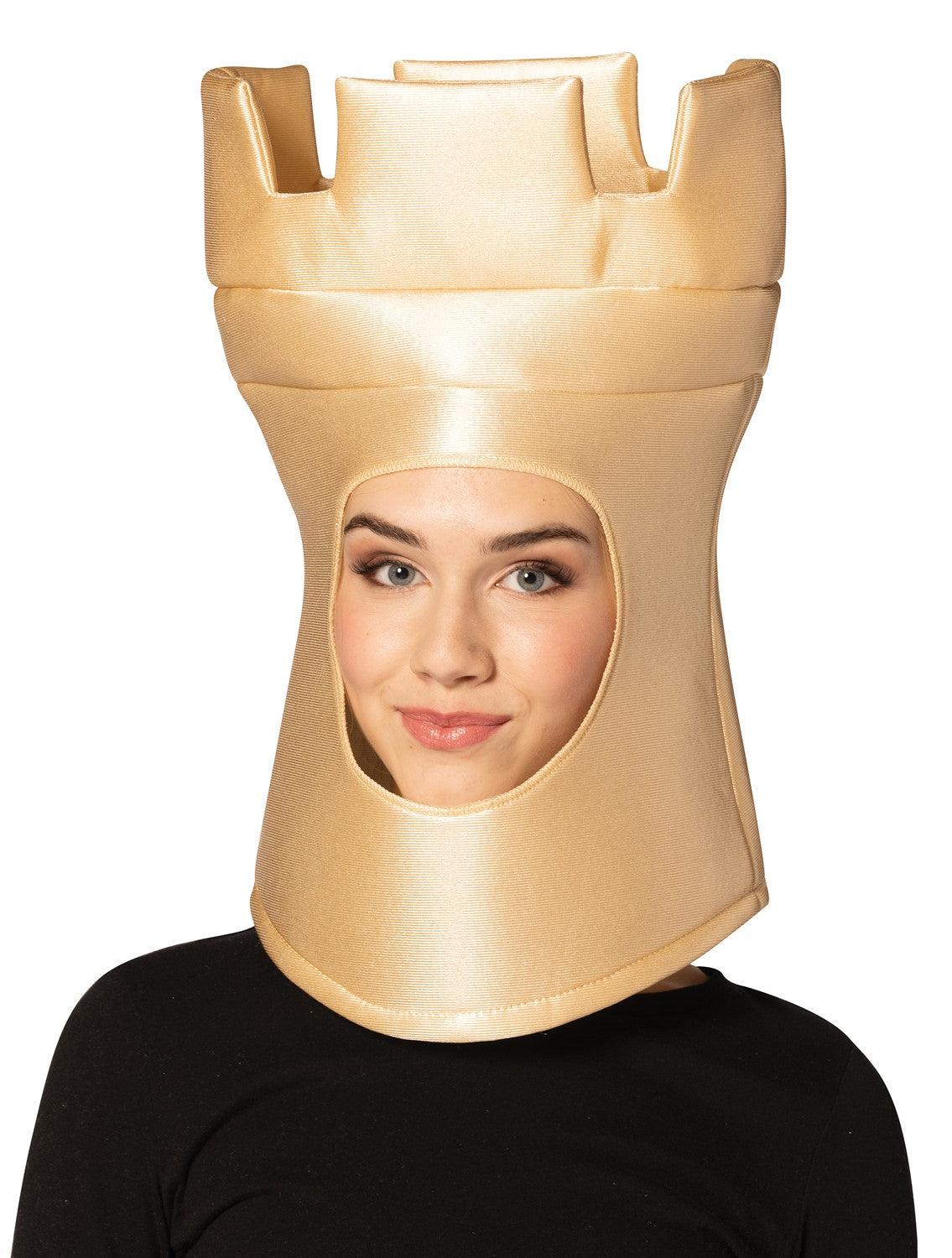 Ultimate Deluxe Beige Rook Chess Headpiece Mask, Adult One Size