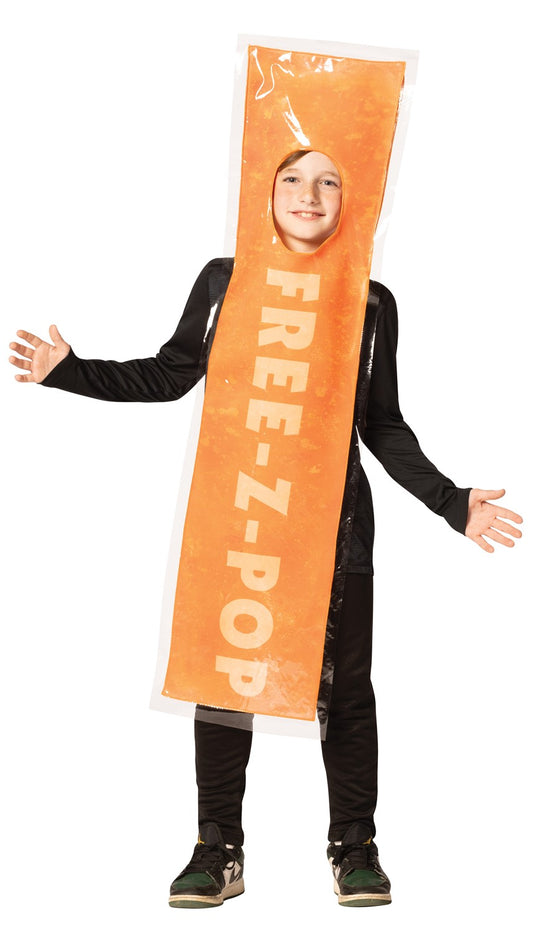 FREE-Z Orange Ice Pop Halloween Costume, Child Size 7-10