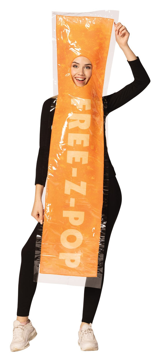 FREE-Z Orange Ice Pop Halloween Costume, Adult One Size