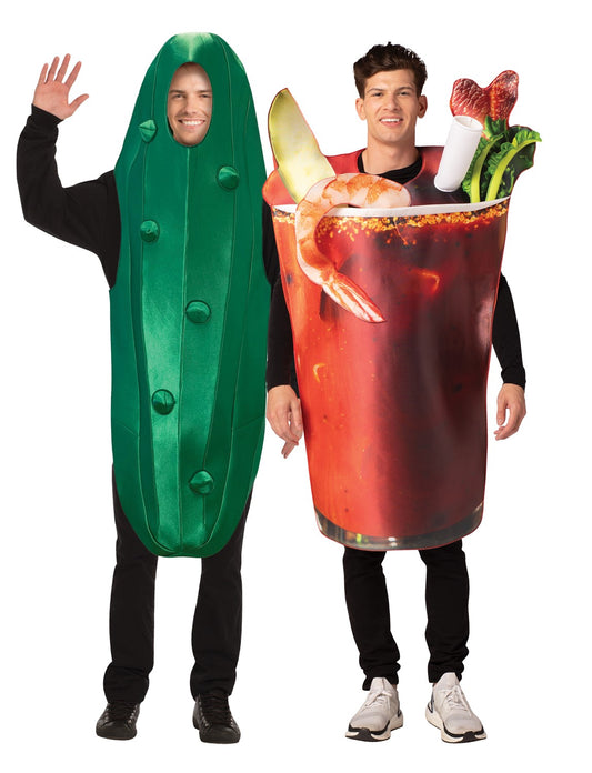 Spicy Tomato Juice Cocktail & Ultimate Pickle Couple Costume, Adult One Size