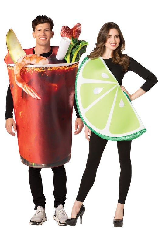 Spicy Tomato Juice Cocktail & Lime Couple Costume, Adult One Size