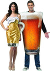 Beer Mug Dress and Beer Pint Couples Halloween Costume, Adult One Size