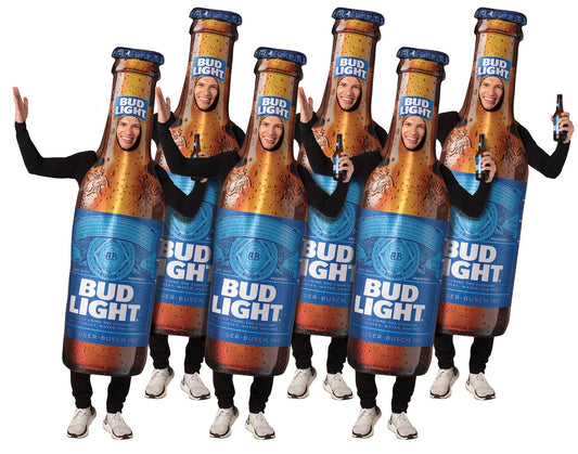 Bud Light Beer Bottle 6 Pack Group Costume, Adult One Size