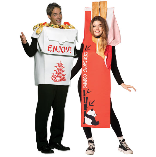 Chopsticks & Chinese Take Out Couples Halloween Costume, Adult One Size