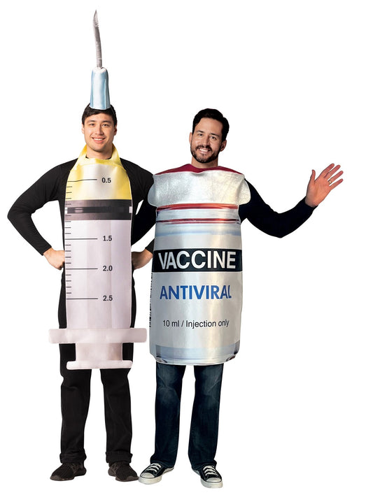 Syringe Needle & Antiviral Vaccine Bottle Couples Costume, Adult One Size