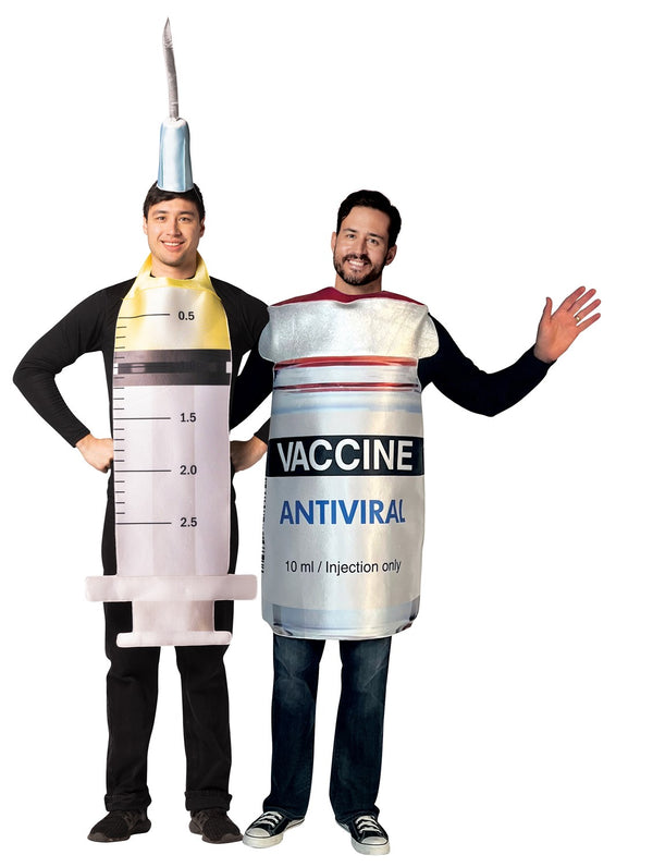 Syringe Needle & Antiviral Vaccine Bottle Couples Costume, Adult One Size
