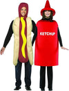 Hot Dog & Ketchup Couples Costume, Adult One Size