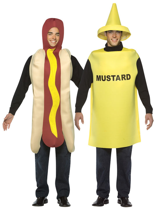 Hot Dog & Mustard Couples Costume, Adult One Size