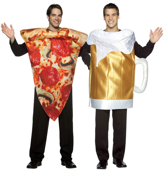 Pizza Slice & Beer Mug Couples Costume, Adult One Size