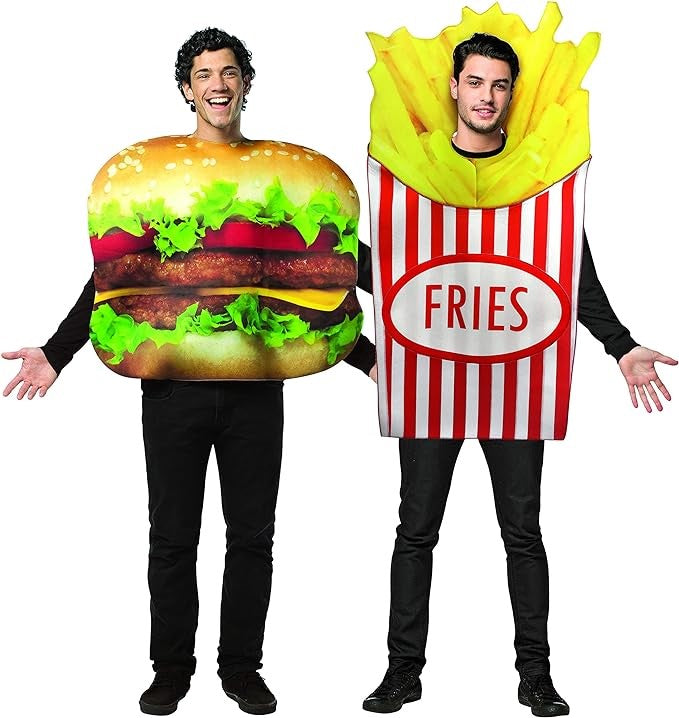 Cheeseburger & French Fries Couples Costume, Adult One Size